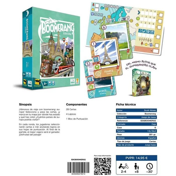 SD Games Boomerang Europe Jeu de Cartes Draft Voyage et Pays Papier 13 x 18 x 4 cm-4