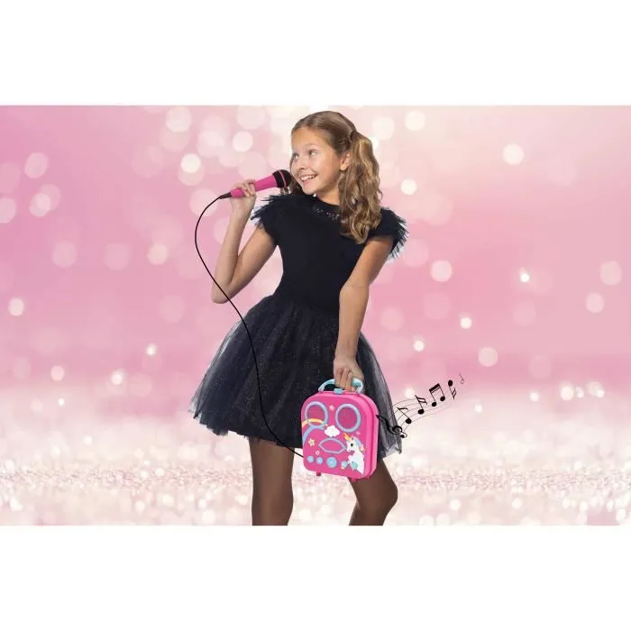 Enceinte Licorne Portable sans Fil avec Micro - LEXIBOOK - Bluetooth, Aux-in, USB/TF - Rose-2