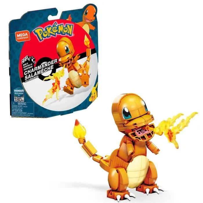 Mega Construx - Pokémon Salamèche à Construire - Briques de construction - 7 ans et + GKY96-0