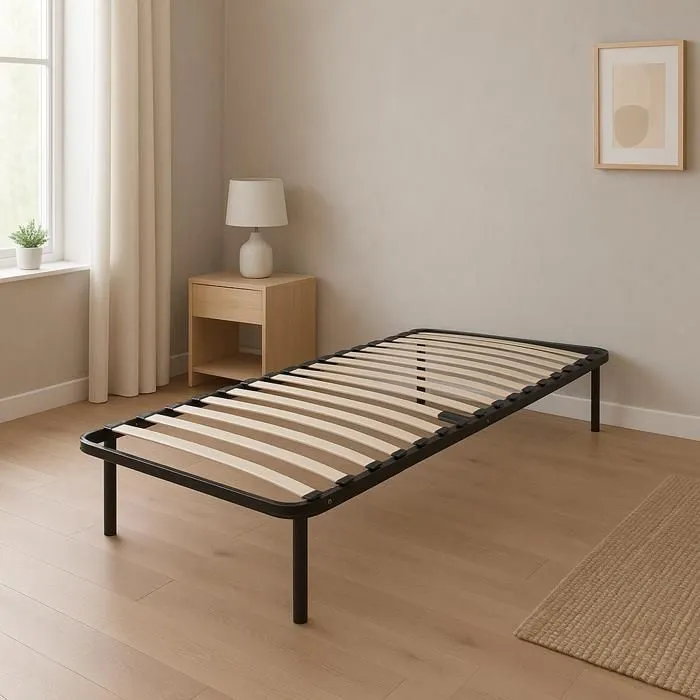 Sommier metal 80x200 cm - 14 lattes 9mm - montage rapide et confortable -  usage quotidien - dormeuses populaires-2