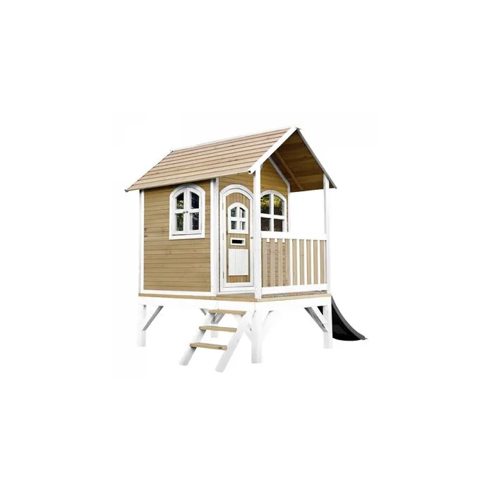 Maison Enfant avec Toboggan Gris - AXI - Tom - Bois - Extérieur-1