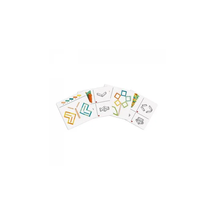 Set de Construction 60 pièces - Jeu de Construction en Bois - JANOD - 8 modèles inclus - Mixte - Dès 4 ans-4
