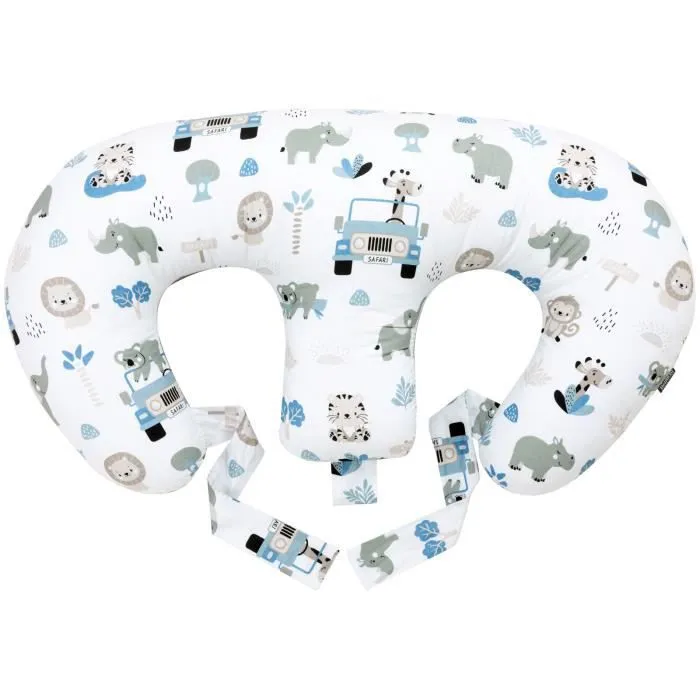 Bellochi Coussin D'allaitement Jumeaux avec Housse Coussin Allaitement - 100% Coton - Safari-2