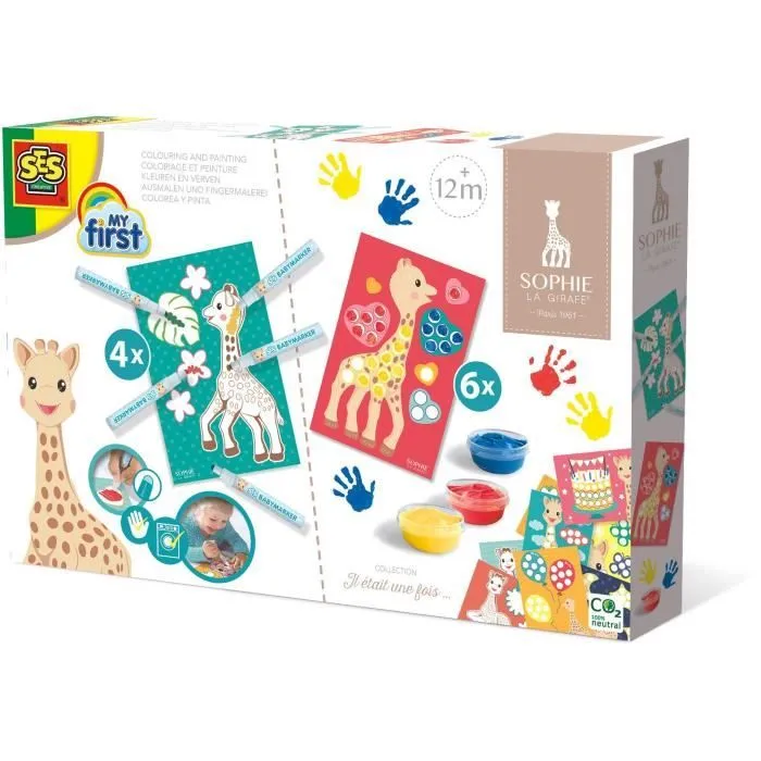 Kit coloriage et peinture Sophie la Girafe SES CREATIVE - Pour enfant de 12 mois - Multicolore-0