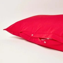 Taie d'oreiller spécial oreiller cervical en coton égyptien 200 fils Forme V rouge-3