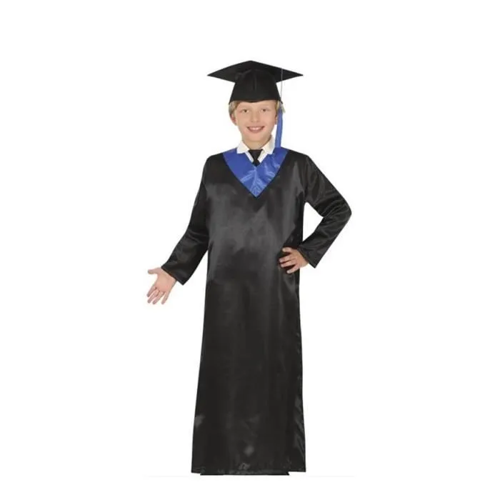 Guirca Déguisement de diplômé bleu et noir pour enfant et ado (14-16 ans)-2