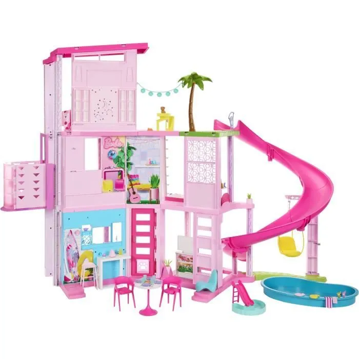 Barbie®-Maison de Rêve-Maison de poupée 3 niveaux, piscine et toboggan HMX10-1