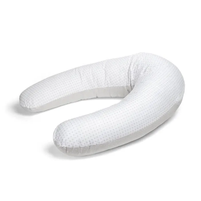 Coussin de maternité et d'allaitement Bebe évolutif GRIS 160 CM - Déhoussable avec remplissage mircrofibres-1