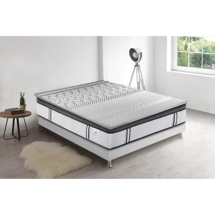 SAMPUR Sur-matelas 140x190-200 cm - Mousse mémoire de forme 50 kg/m³ - Ferme - CAMBRIDGE-0