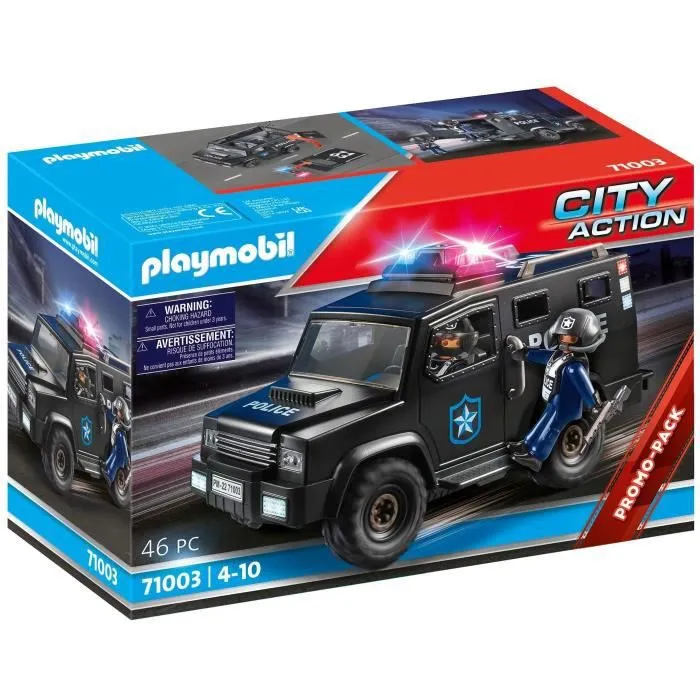 PLAYMOBIL - 71003 - Fourgon de police des forces spéciales - Contient 2 personnages et des accessoires-0