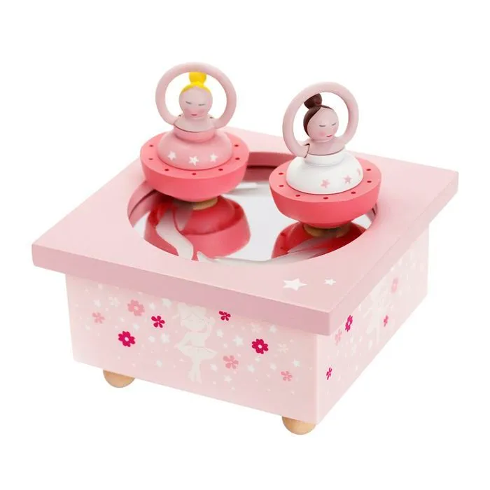 Boite à Musique Bois Ballerine Rose - Trousselier S95025 - Pour Bébé Fille de 0 à 6 ans-0