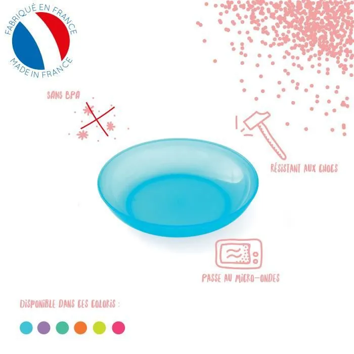 MILL'O BÉBÉ Assiette micro-ondable Polypropylène 18,5 CM Orange agrumes translucide-1