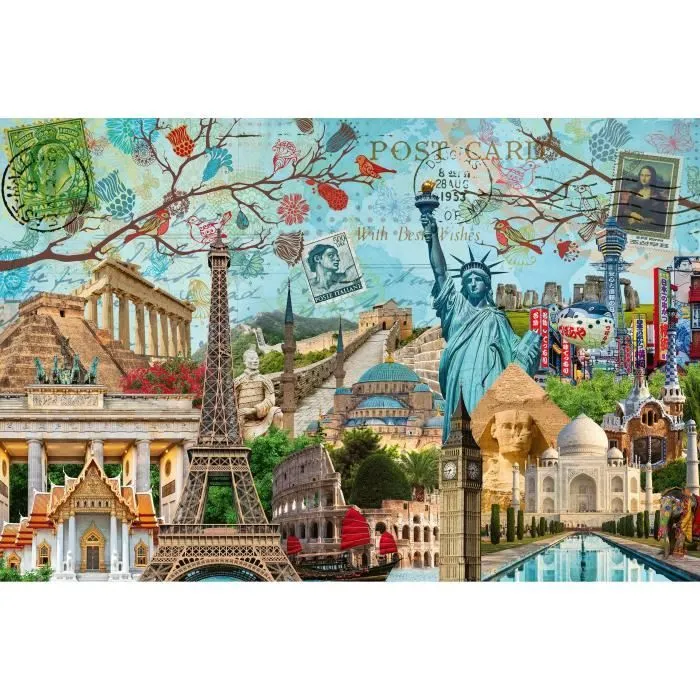 Puzzle 5000 pièces Carte Postale des Monuments, Adultes et enfants dès 14 ans, Villes et monument, 17118, Ravensburger-0