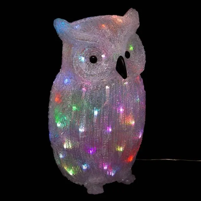 Hibou lumineux extérieur H47.5cm 60 LED + transfo Feeric lights & christmas-0