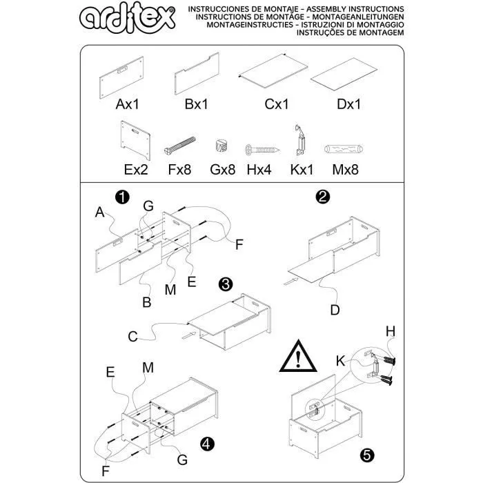 Coffre à jouets en bois / Coffre de rangement avec frein / Banc MINNIE-2