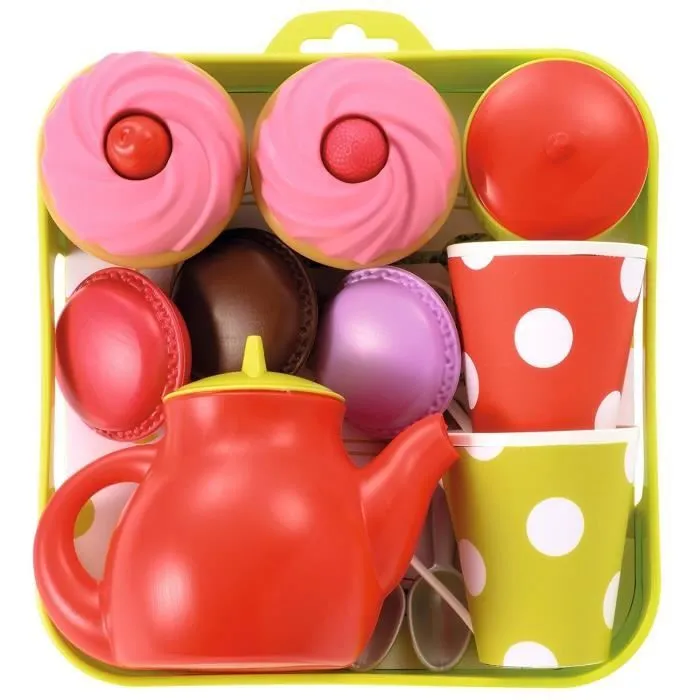 Plateau Cupcake ECOIFFIER - Jeu d'imitation dinette - 12 pièces - Vert Rouge Rose-0