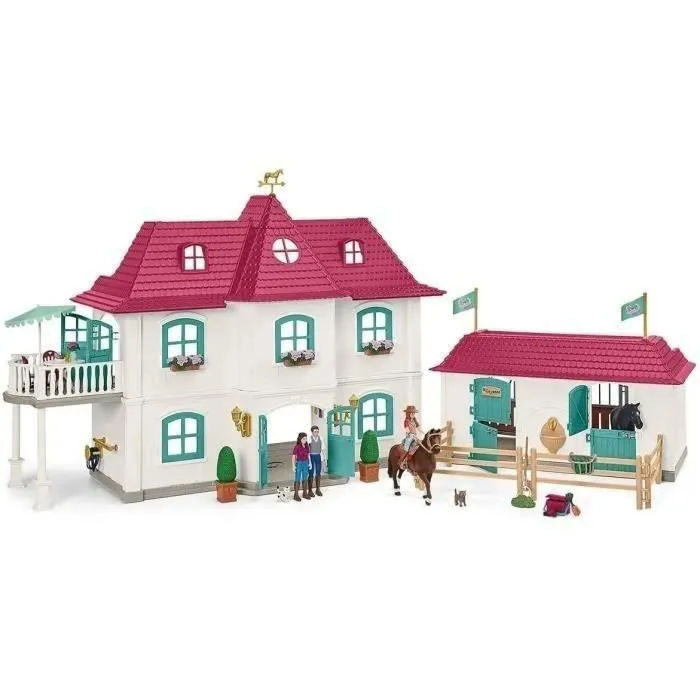 Grand Centre Équestre de Lakeside pour chevaux schleich, Coffret figurines schleich avec 192 éléments inclus dont 2 chevaux, Écurie-3