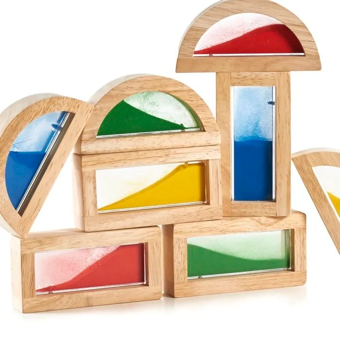 Blocs sensoriels - Guidecraft - Blocs arc-en-ciel - 8 pièces - Sable coloré - Intérieur-2