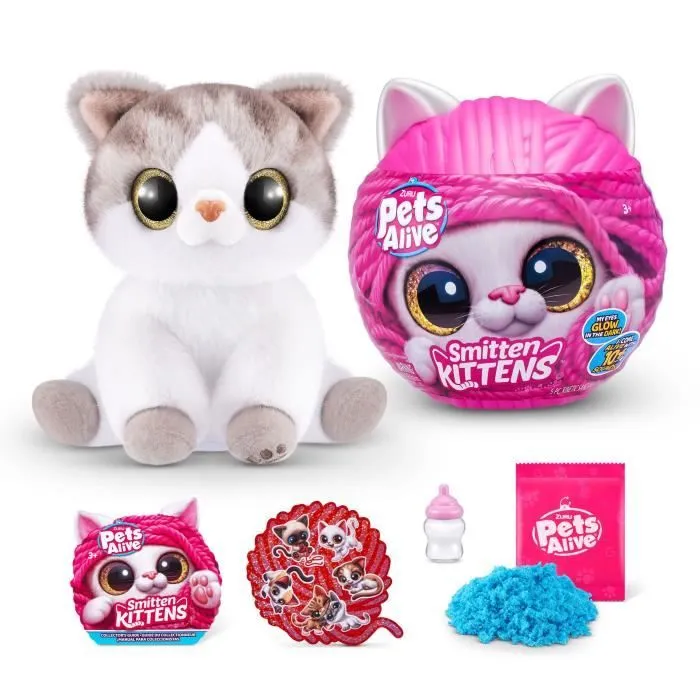 Peluches Interactives - ZURU - Smitten Kittens S1 - 8 chatons à collectionner avec sons et biberon-6