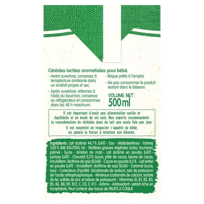 Blédina Blédidej, Céréales bébé Lactées, Dès 12 Mois, Délice Biscuité Choco, 1x500ml-5