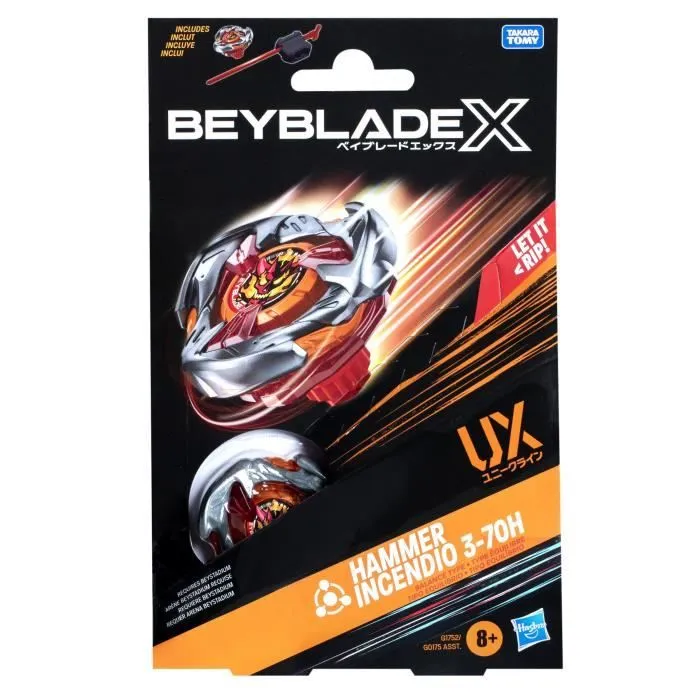 Beyblade X, Starter Pack Hammer Incendio 3-70H UX avec toupie de type équilibre et lanceur, des 8 ans-5