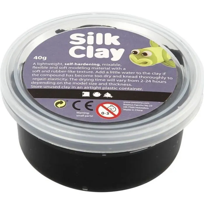 Pâte à modeler auto-durcissante Silk Clay - 40 gr Noir - Adulte - Mixte-0