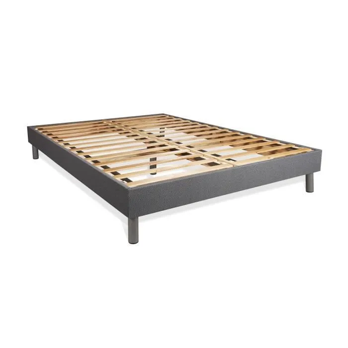 Ensemble sommier matelas 140x200 BodyMax Mémoire de forme et micro ressorts ensachés - 26 cm - Equilibré - sommier kit gris + 2 orei-2