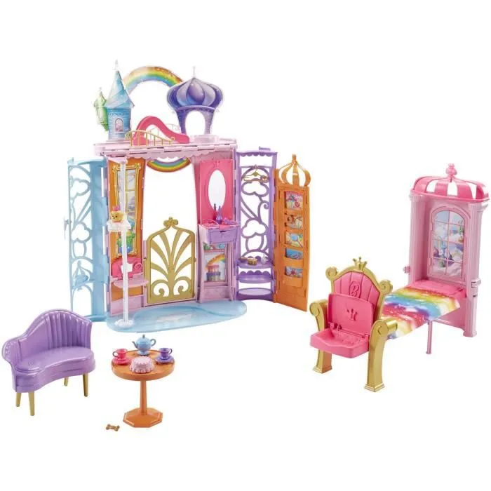 BARBIE - Château Arc-en-Ciel - Transportable - 3 ans et +-0