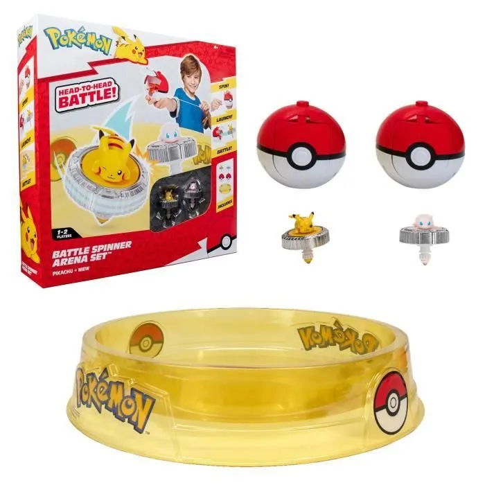 Arène Pokémon et 2 Toupies - BANDAI - JW4403 - Pikachu vs Mewtwo-0