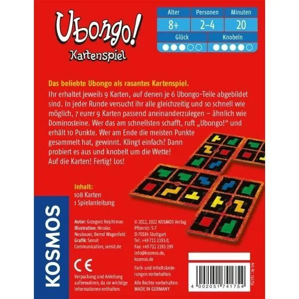 Jeu de cartes - KOSMOS - Ubongo - Age recommandé 8 ans - Mode Multiplayer - Temps de lecture 20 min-3