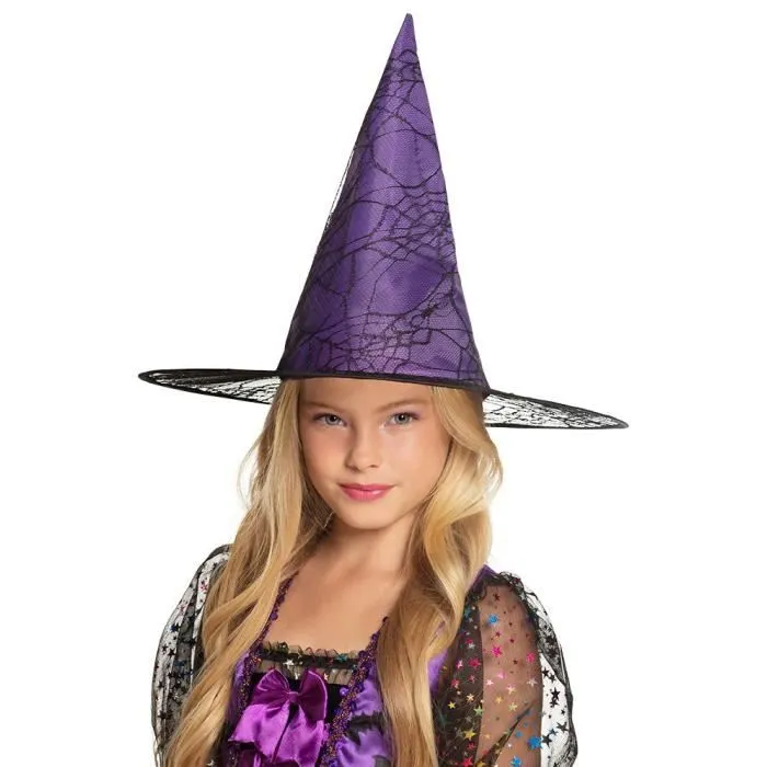 Boland chapeau de sorcière Wicca 40 cm polyester transparent/violet taille unique-1