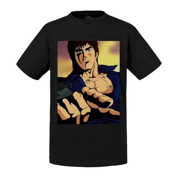 T-shirt Enfant Noir Ken Le Survivant Fist Of The North Star Homme Aux 7 Cicatrices-0