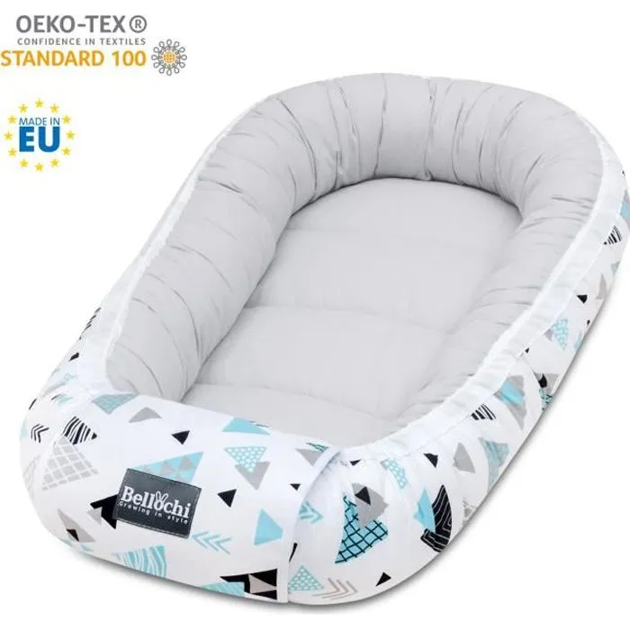 Réducteur de Lit Bébé Cale Bébé pour Lit Cocon Bébé - 100% Coton 90 x 60cm - Nid de Bébé Baby Nest - Trésor-0