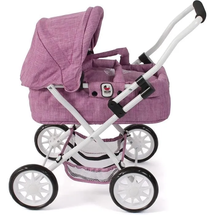 Poussette pour poupée SMARTY Jean rose-1