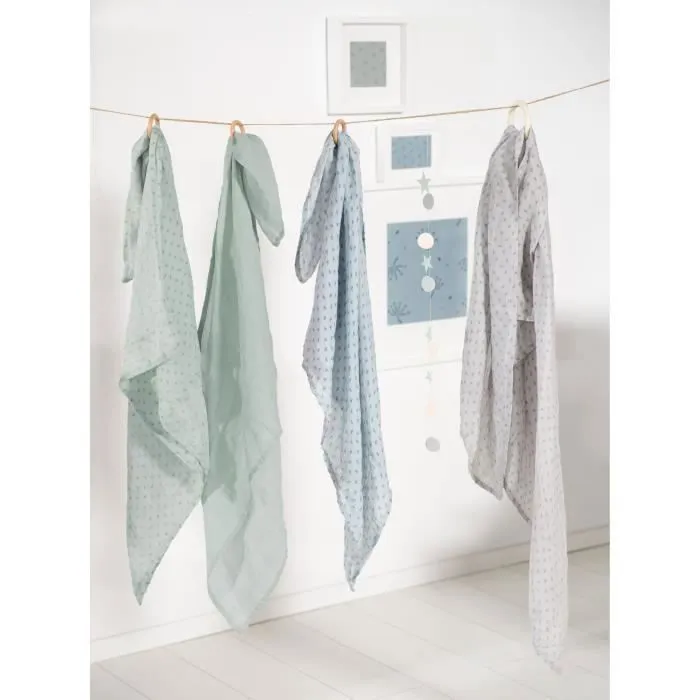 Lot de 3 Couches Lavables en Coton Bio - ROBA - Lil Planet - Mixte - Vert-3