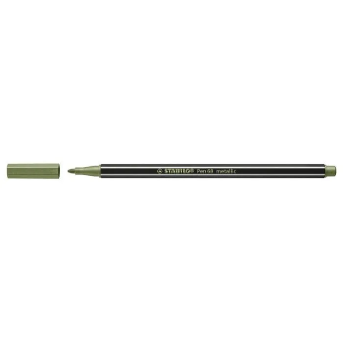 Feutres Stabilo - 68/843 - Feutre metallise- Pen 68 metallic- Lot x 10 feutres pointe moyenne- Vert Clair-1