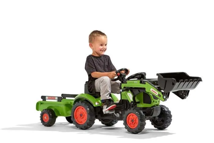 Tractopelle Claas avec remorque - FALK - Dès 2 ans - 100% fabriqué en France - 40% plastique recyclé-1