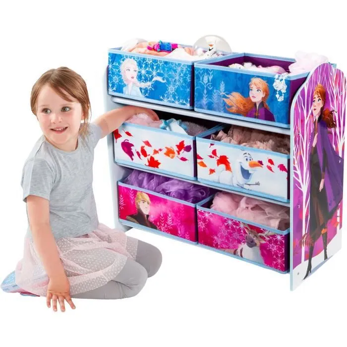 Disney La Reine des Neiges - Meuble de rangement pour chambre d’enfant avec 6 bacs-8