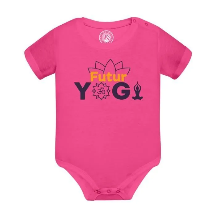 Body Bébé Manche Courte Rose Futur Yogi Zen Yoga Maison-0