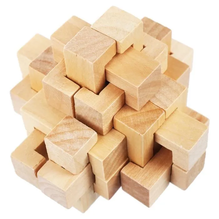 Casse-tête en bois - Cube Genius - Kongming Luban - 6 pièces - Jouet éducatif - Mixte-3