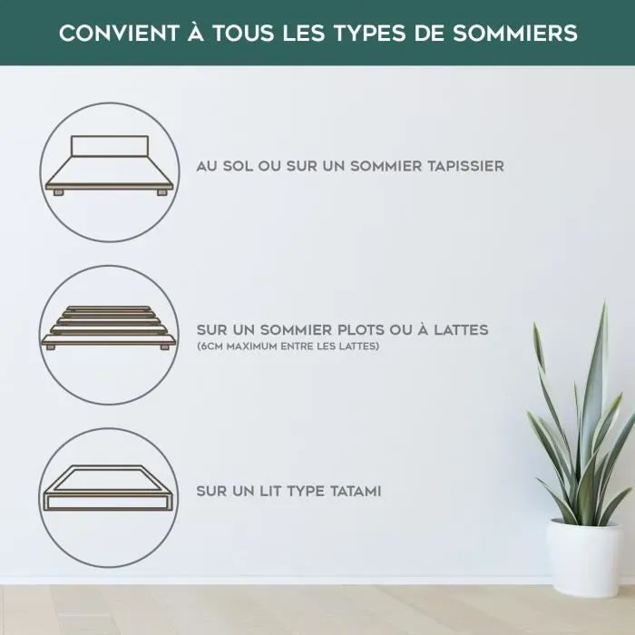 Matelas Essentiel 140x190 Sampur | Mémoire de Forme & Ressorts Ensachés | Épaisseur 23 cm | Coutil 100% Coton | Accueil Semi Ferme-2