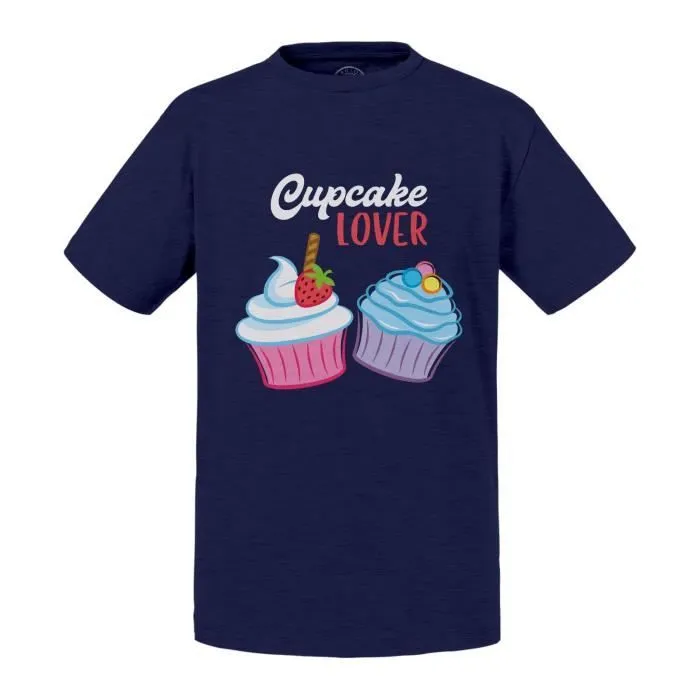 T-shirt Enfant Bleu Cupcake Lover Patisserie Dessert Gourmandise-0