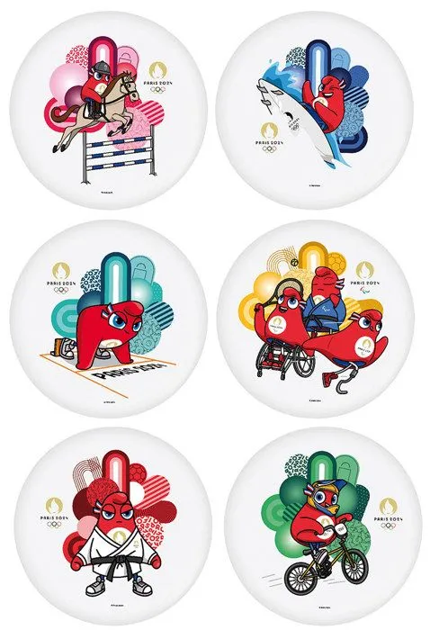 JEUX OLYMPIQUES PARIS 2024 - 6 Assiettes picnic 20 cm-0