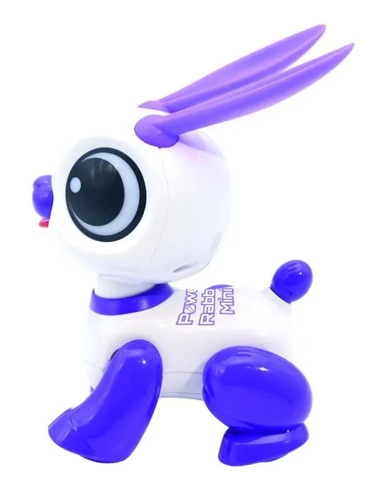 Power Rabbit Mini - Robot lapin avec effets lumineux et sonores, contrôle par claquement de main, répétition-1