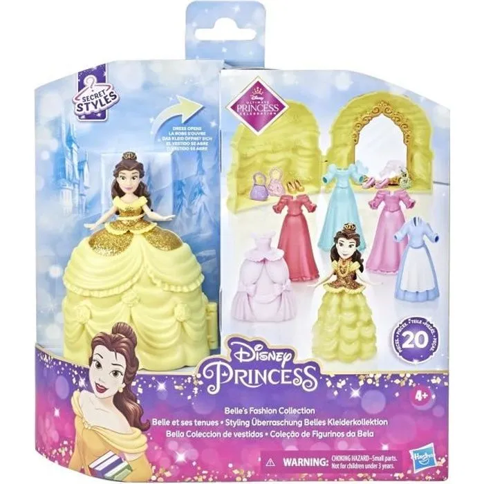 DISNEY PRINCESSES - Secret Styles - Mini belle et ses tenues - coffret Poupée avec 6 tenues - jouet pour enfants - à partir de 4 ans-0