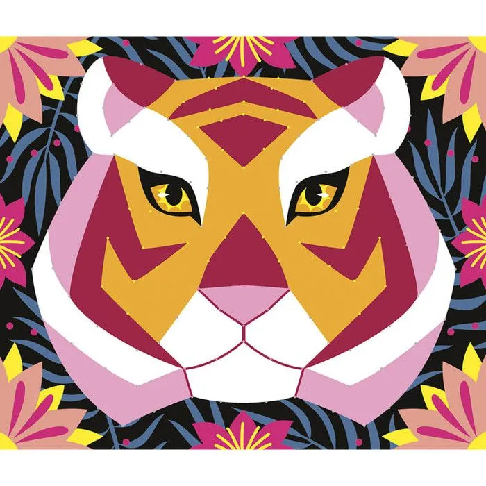 Kit Créatif - Coffret 2 Tableaux Fils Tendus Animaux De La Jungle À Créer-5