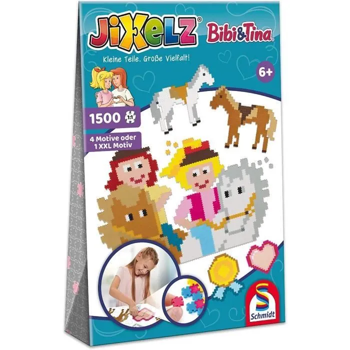 Schmidt Spiele Bibi et Tina Jixelz, Bibi - Tina, 1500 pièces, 5 Motifs, Kits de Bricolage pour Enfants - 46116-0