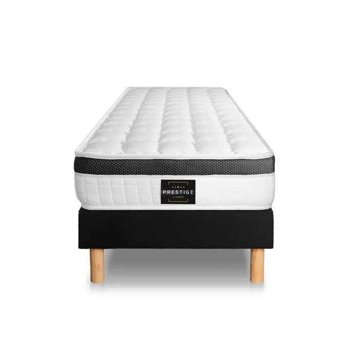 Ensemble Supérieur 120 x 200 cm sommier Kit Noir-1