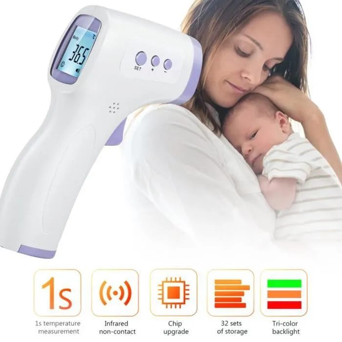 thermomètre frontal infrarouge sans contact sans pile-1