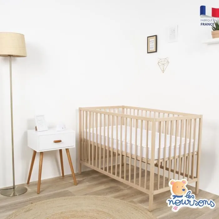 Matelas Bébé Climatisé 60x120 cm - Réversible - 1 face Été fraîche / 1 face Hiver ouatinée - OekoTex® - Fabrication Française-3